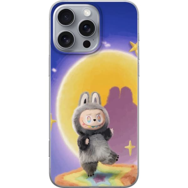 Apple iPhone 16 Pro Max Gennemsigtig cover Labubu Neon Pop - Neonfarvet pop art monster