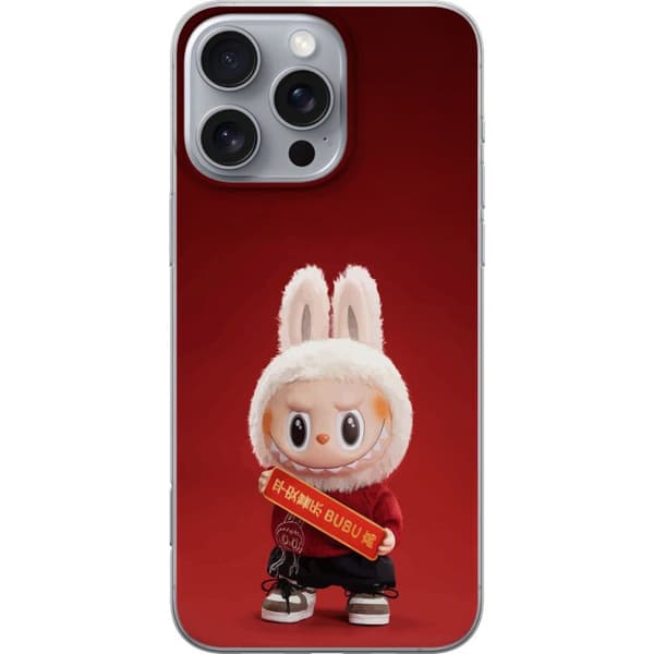 Apple iPhone 16 Pro Max Genomskinligt Skal Pop Mart The Monsters Labubu Best of Luck Vinyl Plush Doll
