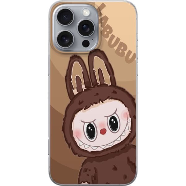 Apple iPhone 16 Pro Max Gennemsigtig cover Labubu Skyde Sød - Hvid og Blå Design med Sød Stil