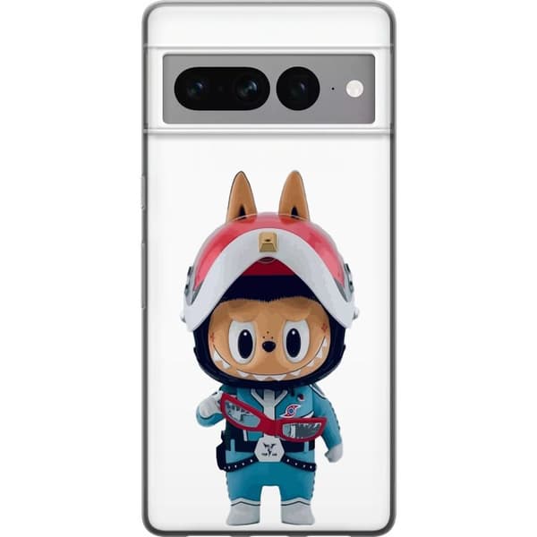 Google Pixel 7 Pro Gennemsigtig cover How2work Labubu Monstre x Ultraman Blue Figur