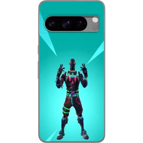 Google Pixel 8 Pro Gjennomsiktig deksel svart ridder fortnite