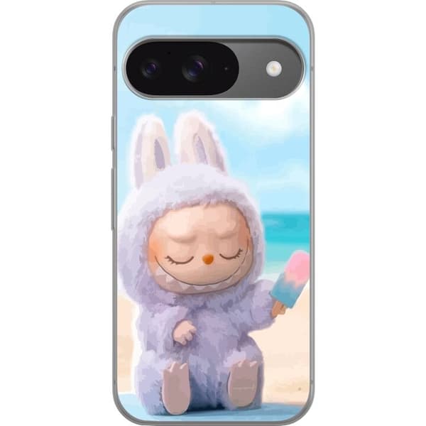 Google Pixel 9 Pro Gennemsigtig cover Labubu Lyserød Stemning