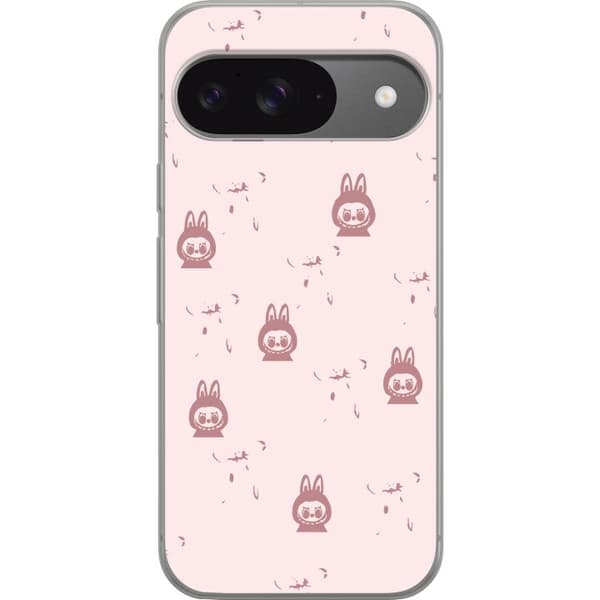 Google Pixel 9 Pro Genomskinligt Skal Labubu Neon Pop – Neonfärgad pop art monster