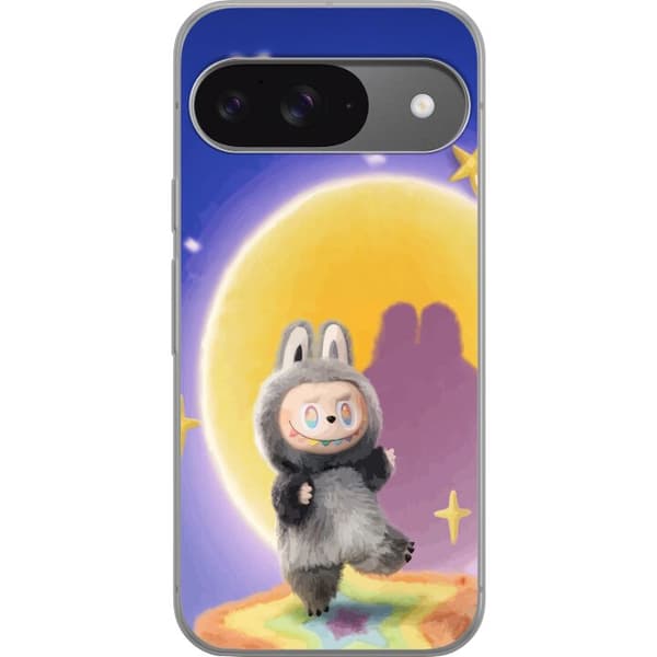 Google Pixel 9 Pro Gennemsigtig cover Labubu Neon Pop - Neonfarvet pop art monster