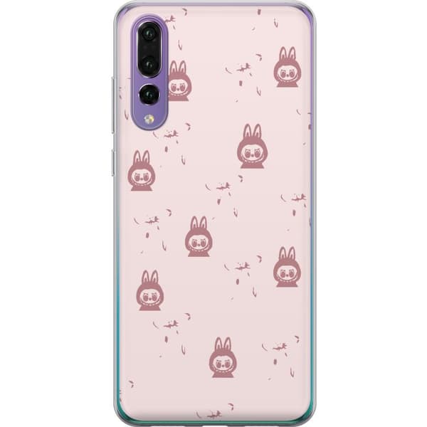 Huawei P20 Pro Genomskinligt Skal Labubu Neon Pop – Neonfärgad pop art monster