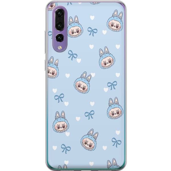 Huawei P20 Pro Genomskinligt Skal Labubu Fire Spirit – Eldigt monster i rött och orange