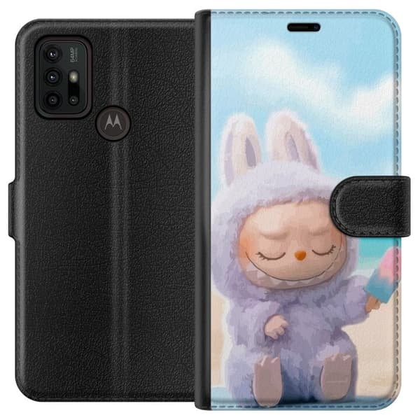 Motorola Moto G30 Lompakkokotelo Labubu Vaaleanpunainen Tunnelma