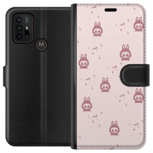 Motorola Moto G30 Plånboksfodral Labubu Neon Pop – Neonfärgad pop art monster