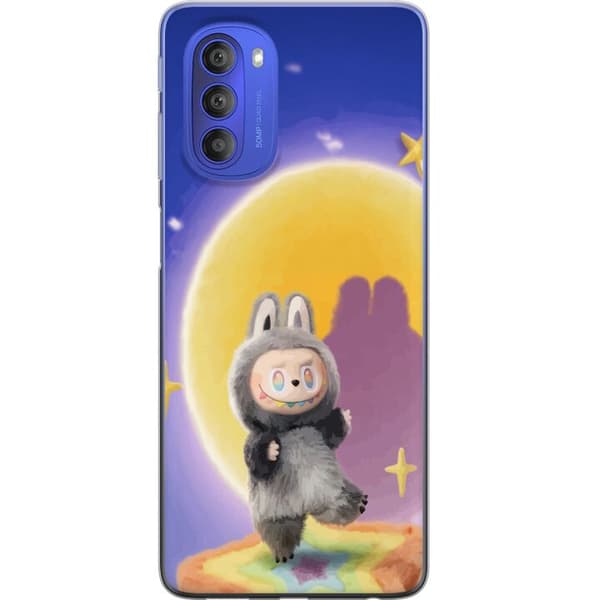 Motorola Moto G51 5G Gennemsigtig cover Labubu Neon Pop - Neonfarvet pop art monster