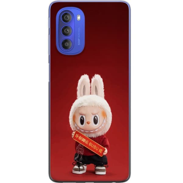 Motorola Moto G51 5G Läpinäkyvä kuori Pop Mart The Monsters Labubu Onnea Vinyl Nukke