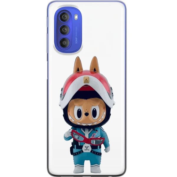 Motorola Moto G51 5G Läpinäkyvä kuori How2work Labubu hirviöt x Ultraman Blue -hahmo