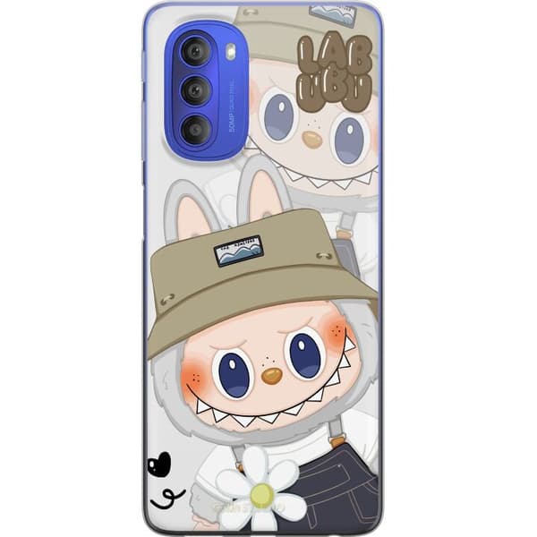 Motorola Moto G51 5G Gennemsigtig cover Labubu Minimal Mood - Enkel og stilren monsterdesign
