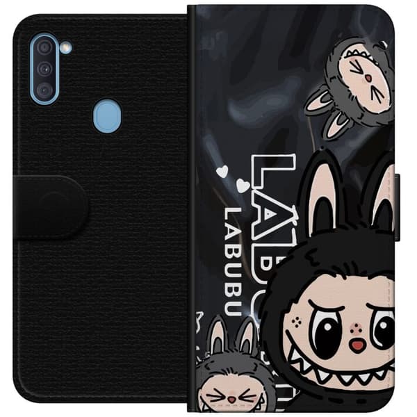 Samsung Galaxy A11 Plånboksfodral Labubu Black Energy – Svart mönster i streetstyle