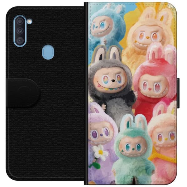 Samsung Galaxy A11 Plånboksfodral Labubu Sketch Style – Handritat monster i tusch
