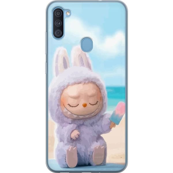 Samsung Galaxy A11 Läpinäkyvä kuori Labubu Vaaleanpunainen Tunnelma