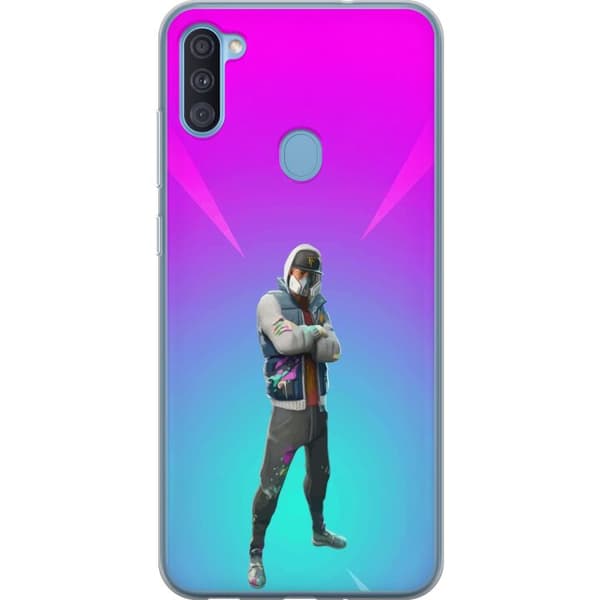 Samsung Galaxy A11 Gjennomsiktig deksel svart ridder fortnite
