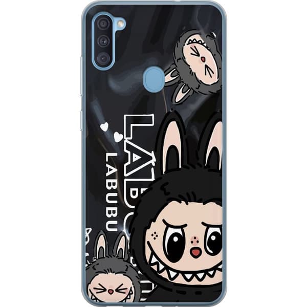 Samsung Galaxy A11 Gennemsigtig cover <nl>Labubu Black Energy - Sort mønster i gade stil