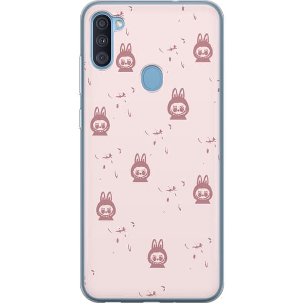 Samsung Galaxy A11 Läpinäkyvä kuori Labubu Neon Pop - Neonvärinen pop art hirviö