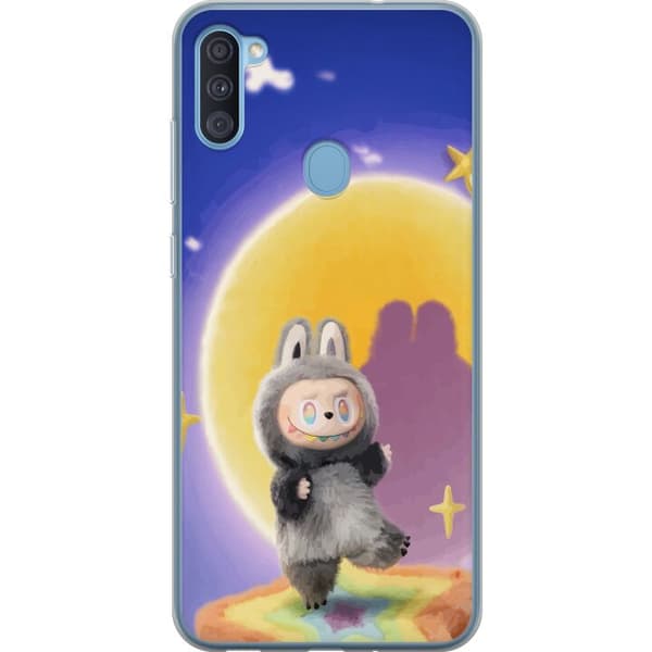 Samsung Galaxy A11 Gjennomsiktig deksel Labubu Neon Pop - Neonfarget pop art-monster