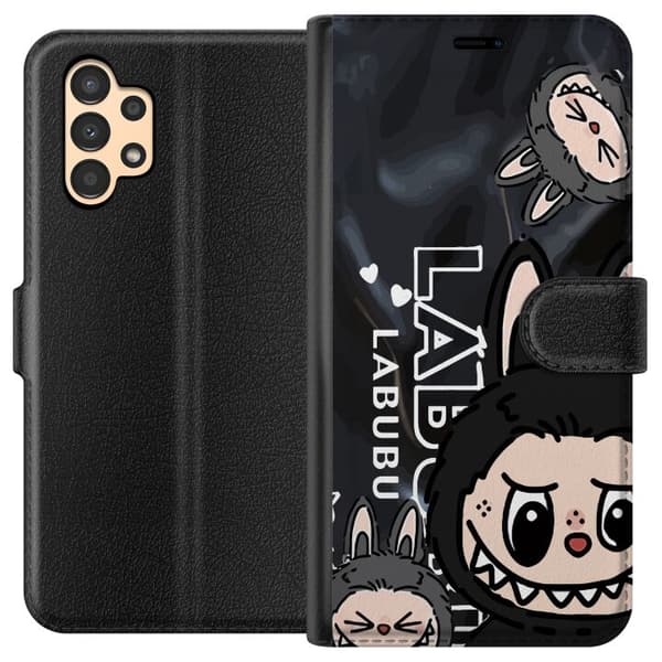 Samsung Galaxy A13 Lompakkokotelo <nl>Labubu Black Energy - Musta kuviointi katutyyliin