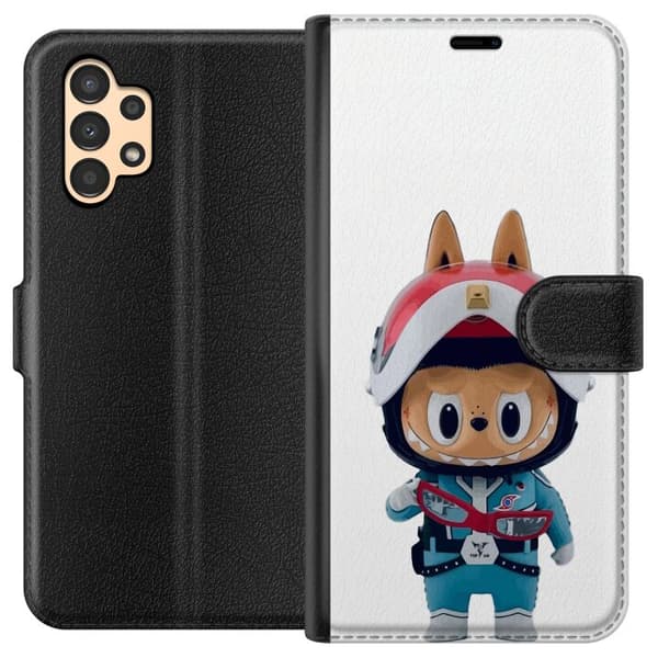 Samsung Galaxy A13 Lompakkokotelo How2work Labubu hirviöt x Ultraman Blue -hahmo