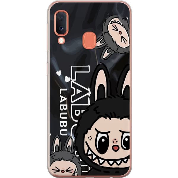Samsung Galaxy A20e Gennemsigtig cover <nl>Labubu Black Energy - Sort mønster i gade stil