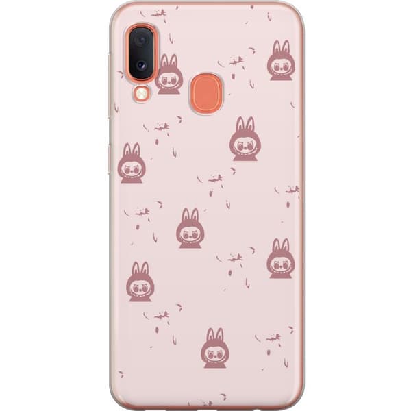 Samsung Galaxy A20e Läpinäkyvä kuori Labubu Neon Pop - Neonvärinen pop art hirviö