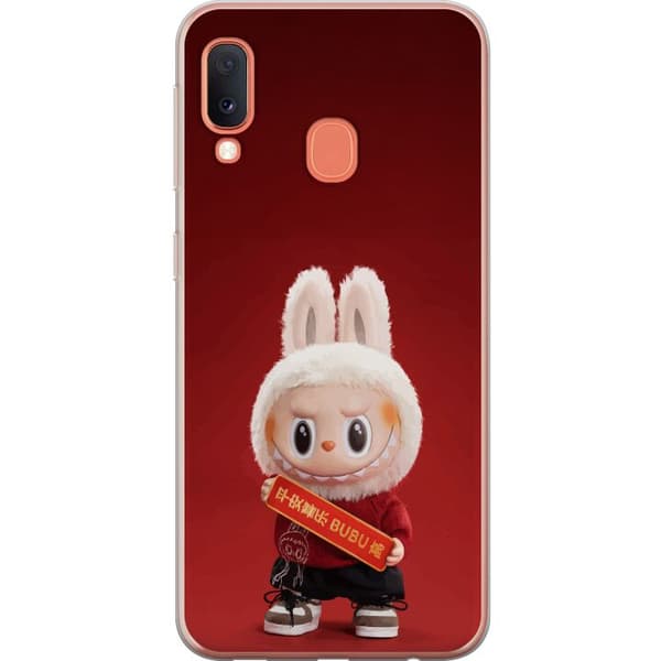 Samsung Galaxy A20e Gjennomsiktig deksel Pop Mart The Monsters Labubu Lykke til Vinyl Plysj Dukke