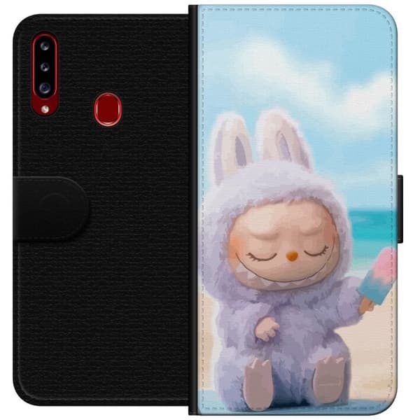 Samsung Galaxy A20s Lompakkokotelo Labubu Vaaleanpunainen Tunnelma
