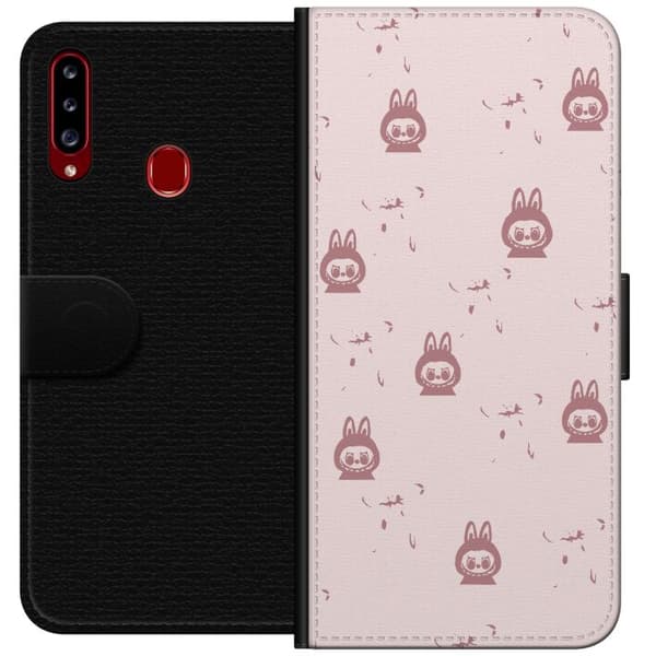 Samsung Galaxy A20s Lompakkokotelo Labubu Neon Pop - Neonvärinen pop art hirviö