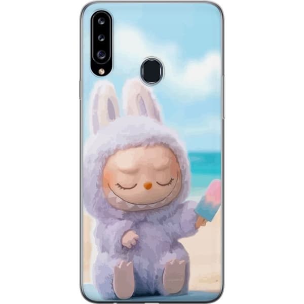 Samsung Galaxy A20s Läpinäkyvä kuori Labubu Vaaleanpunainen Tunnelma
