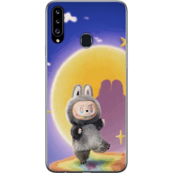 Samsung Galaxy A20s Läpinäkyvä kuori Labubu Neon Pop - Neonväri pop-taiteen hirviö