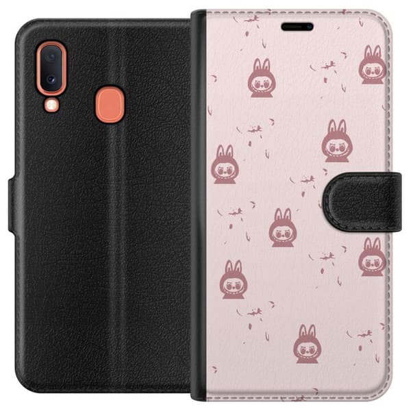 Samsung Galaxy A20e Lommeboketui Labubu Neon Pop - Neonfarget pop art monster