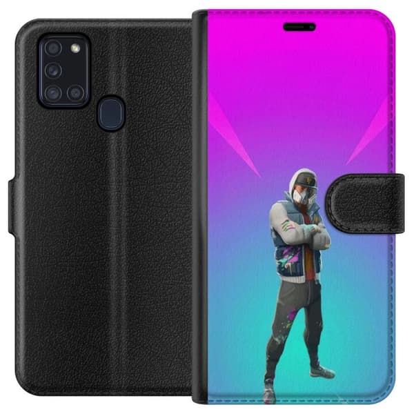 Samsung Galaxy A21s Lompakkokotelo musta ritari fortnite