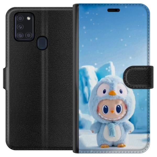 Samsung Galaxy A21s Tegnebogsetui sort ridder fortnite