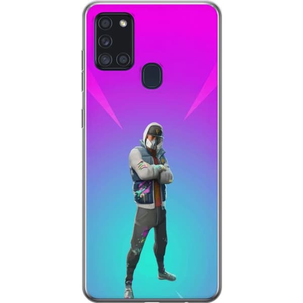 Samsung Galaxy A21s Gennemsigtig cover sort ridder fortnite