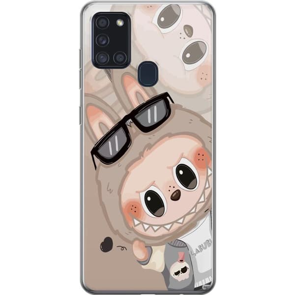 Samsung Galaxy A21s Läpinäkyvä kuori Labubu Rainbow Chaos
