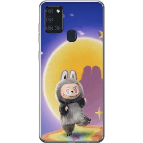 Samsung Galaxy A21s Gjennomsiktig deksel Labubu Neon Pop - Neonfarget pop art-monster