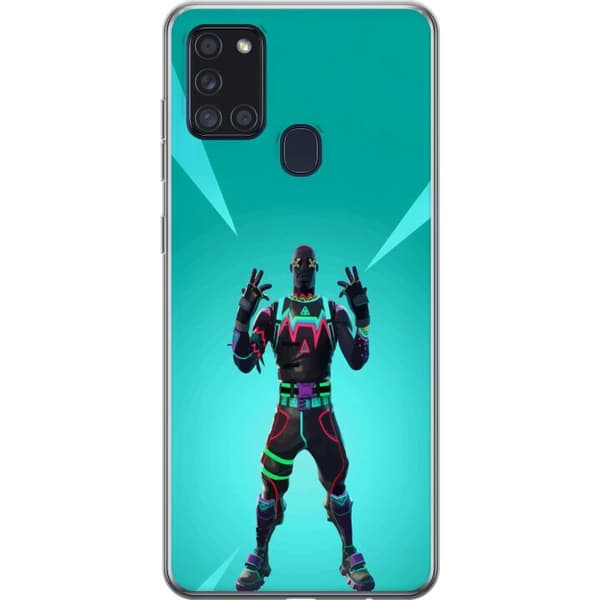 Samsung Galaxy A21s Gennemsigtig cover sort ridder fortnite