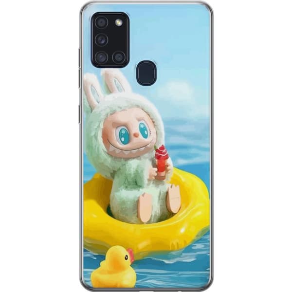 Samsung Galaxy A21s Gjennomsiktig deksel Labubu Stripe Attack - Striper møter monstre