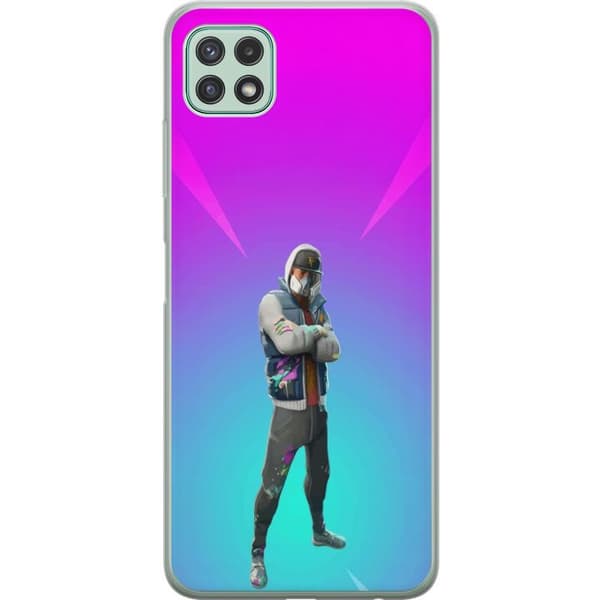 Samsung Galaxy A22 5G Gennemsigtig cover sort ridder fortnite