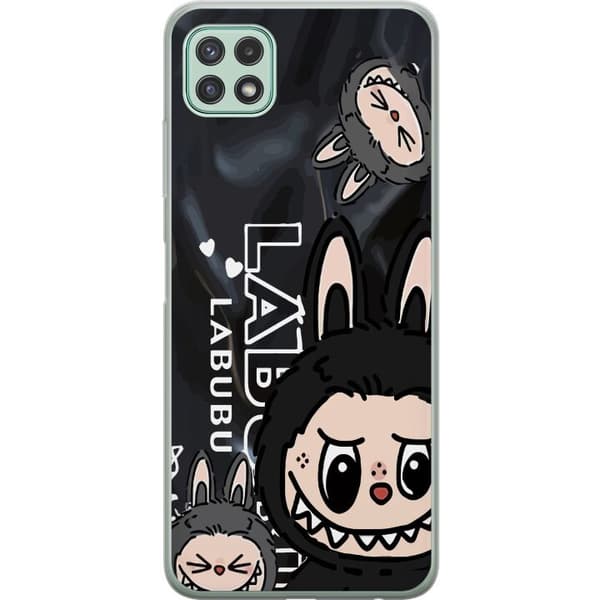 Samsung Galaxy A22 5G Genomskinligt Skal Labubu Black Energy – Svart mönster i streetstyle