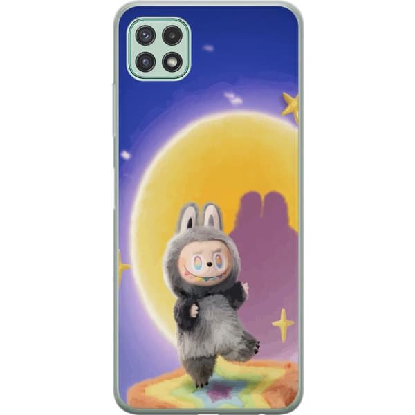 Samsung Galaxy A22 5G Läpinäkyvä kuori Labubu Neon Pop - Neonväri pop-taiteen hirviö