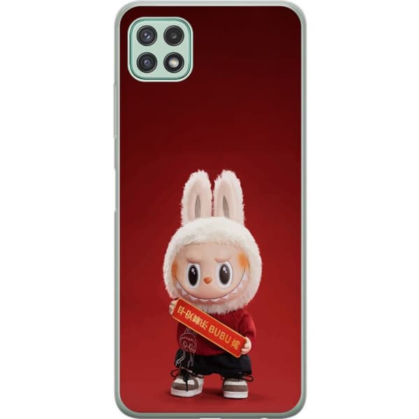 Samsung Galaxy A22 5G Gennemsigtig cover Pop Mart The Monsters Labubu Held og Lykke Vinyl Plysdukke