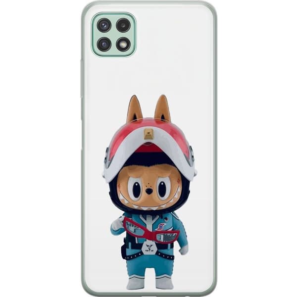 Samsung Galaxy A22 5G Läpinäkyvä kuori How2work Labubu hirviöt x Ultraman Blue -hahmo