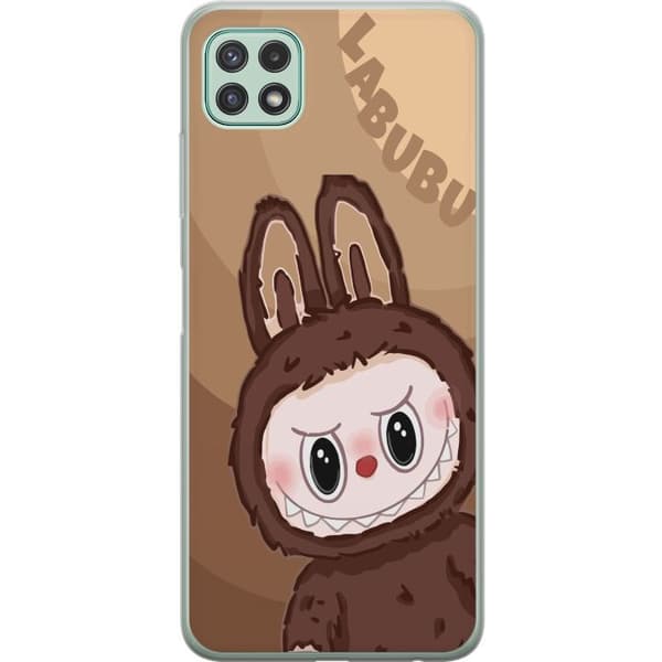 Samsung Galaxy A22 5G Gennemsigtig cover Labubu Skyde Sød - Hvid og Blå Design med Sød Stil