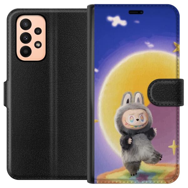 Samsung Galaxy A23 Tegnebogsetui Labubu Neon Pop - Neonfarvet pop art monster
