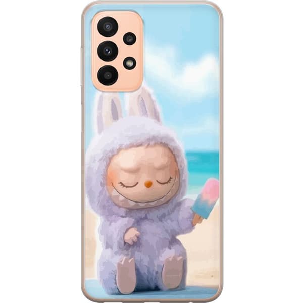 Samsung Galaxy A23 Gennemsigtig cover Labubu Lyserød Stemning