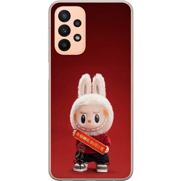 Samsung Galaxy A23 Gennemsigtig cover Pop Mart The Monsters Labubu Held og Lykke Vinyl Plysdukke