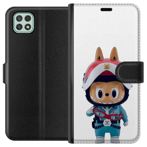 Samsung Galaxy A22 5G Lompakkokotelo How2work Labubu hirviöt x Ultraman Blue -hahmo